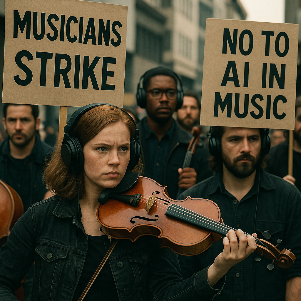 de plus en plus de musiciens et de chanteurs de studio s'inquiètent de la généralisation des voix et instruments générés par IA